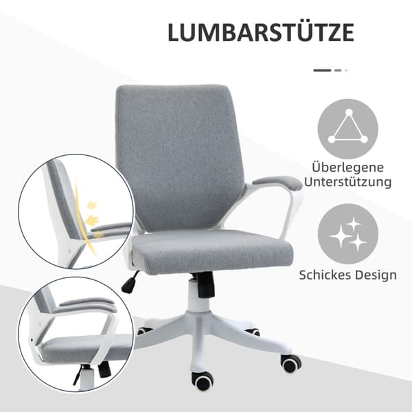 Rootz Vinsetto Kontorstol - Ergonomisk skrivebordsstol - Justerbart kontorsæde - Højdejusterbar - Åndbart stof - Vippefunktion - 62W x 69D x 92-100H c