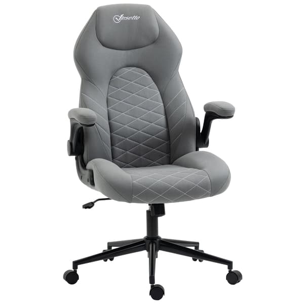 Rootz Vinsetto Kontorsstol - Ergonomisk skrivbordsstol - Justerbar höjdstol - Vippfunktion - Uppfällbara armstöd - 65,5 cm x 69,5 cm x 112-122 cm