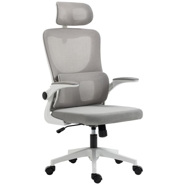 Rootz Vinsetto Kontorstol - Ergonomisk skrivebordsstol - Justerbar computerstol - Ultimativ komfort - Lændestøtte - Vippelig ryglæn - 60 cm x 59 cm x