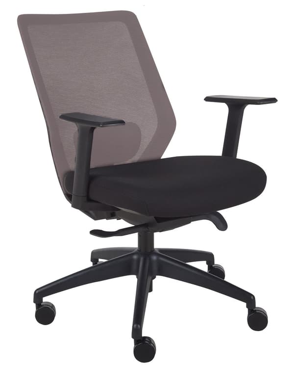 Kontorstol Taupe Polstring Mesh-stoff med Dreibart Skrivebord og Datamaskin Justerbart Sete Tilbakelent Ryggstøtte