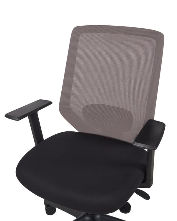 Kontorstol Taupe Polstring Mesh-stoff med Dreibart Skrivebord og Datamaskin Justerbart Sete Tilbakelent Ryggstøtte