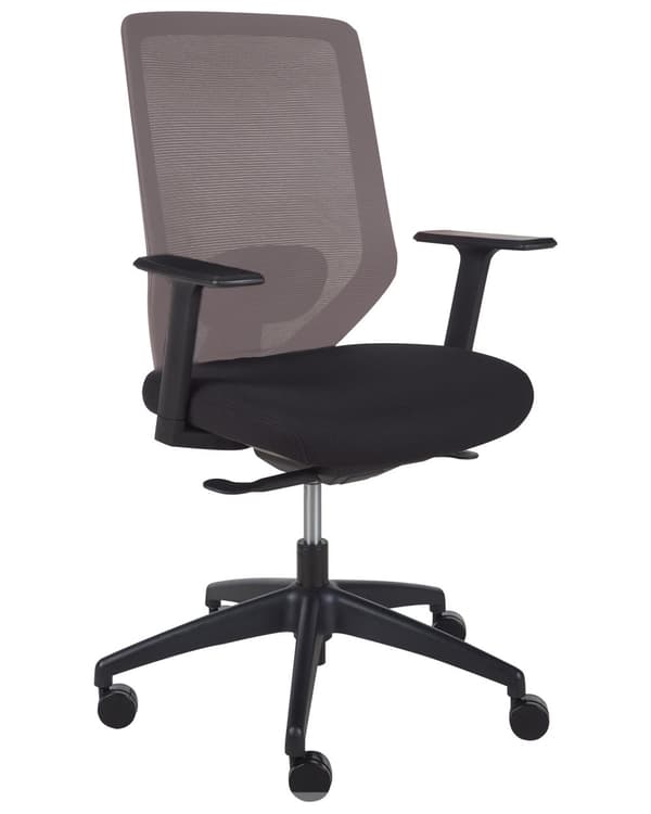 Kontorstol Taupe Polstring Mesh-stoff med Dreibart Skrivebord og Datamaskin Justerbart Sete Tilbakelent Ryggstøtte