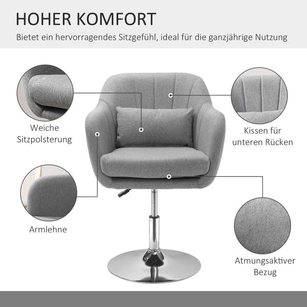 Rootz arbetspall - Snurrstol - Bänkstol - Barstol - Justerbar i höjdled - 360° vridbar - Maximal komfort - 60W x 60D x 79-91H cm - Linneliknande polye