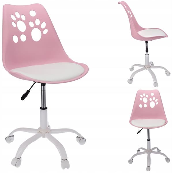 JOY drejestol - pink og hvid