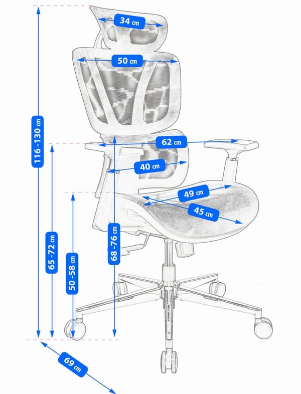 NEOVA ergonomisk fåtölj - svart