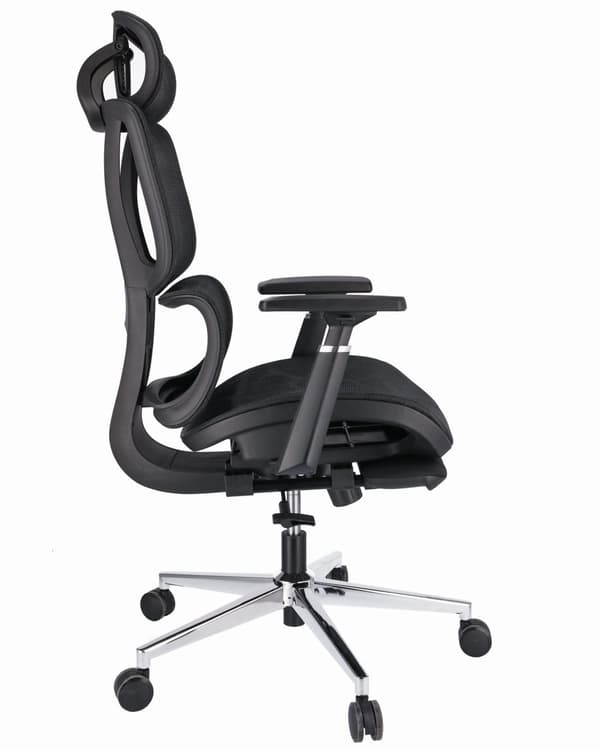 NEOVA ergonomisk lænestol med fodstøtte - sort
