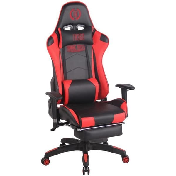 Turbo XL kontorsfåtölj - CLP - Svart - Röd - Imiterat läder - På hjul - Samtida - Design