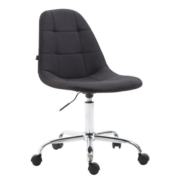 Kontorsfåtölj - CLP - Reims - Tyg - Svart - Justerbar i höjdled - På hjul - Modern design