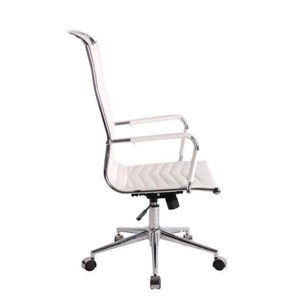 Batley kontorsstol - CLP - Vit - Imiterat läder - Justerbar i höjdled - På hjul - Modern design