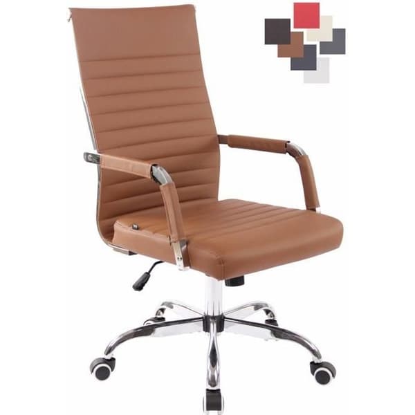 Amadora kontorsstol - CLP - konstläder - Ergonomisk - Justerbar i höjdled - Brun