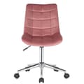Miniatyrbild 2 av 4: Kontorsstol - CLP - Medford Velvet - Vadderad vadderad sits - Kromad metallbas - Rosa
