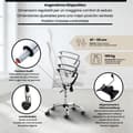 Miniatyrbild 2 av 4: Washington Ergonomic Mesh Kontorsstol med metallben, vit