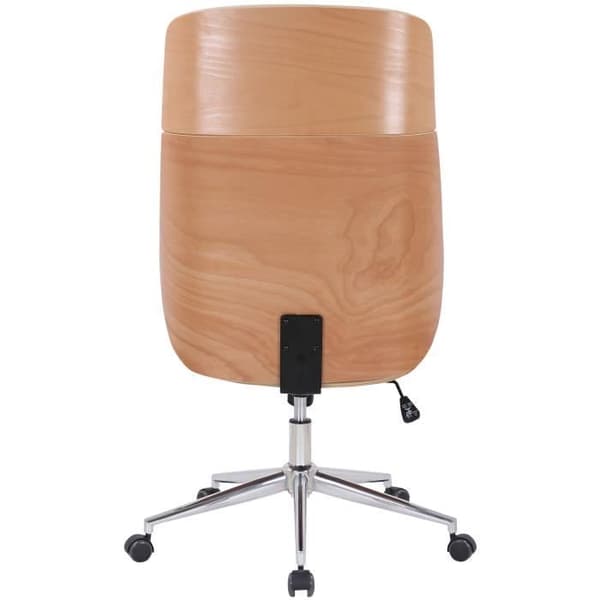 Varel kontorsfåtölj i konstläder med sittskal av trä, Nature - Cream