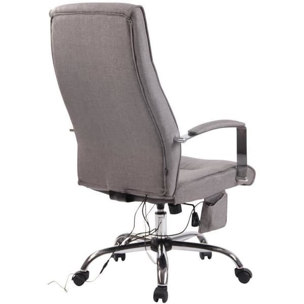 Portland kontorsstol i konstläder eller tyg med massagefunktion, Grey-Fabric