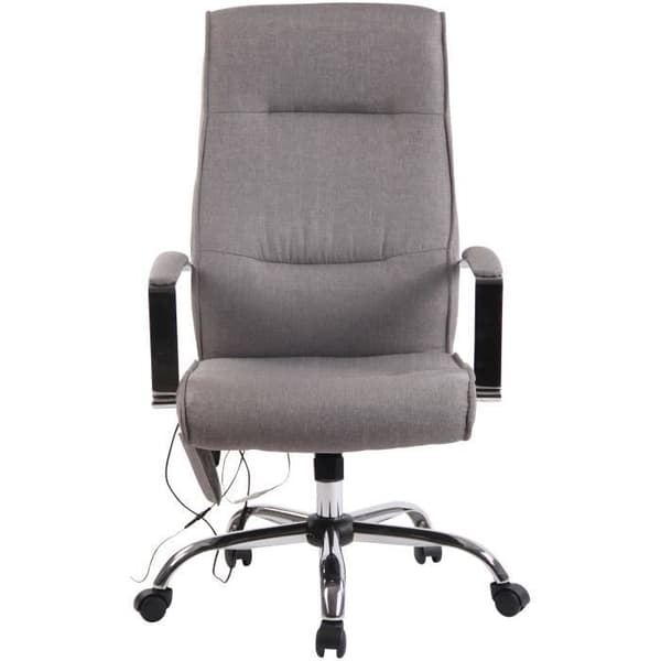 Portland kontorsstol i konstläder eller tyg med massagefunktion, Grey-Fabric