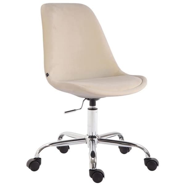 Toulouse sammet kontorsstol - CLP - Modern - Justerbar i höjdled - Beige - Inomhus