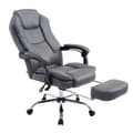 Miniatyrbild 1 av 4: Castle Faux Leather Reclining Office Stol med teleskopiskt fotstöd, grå