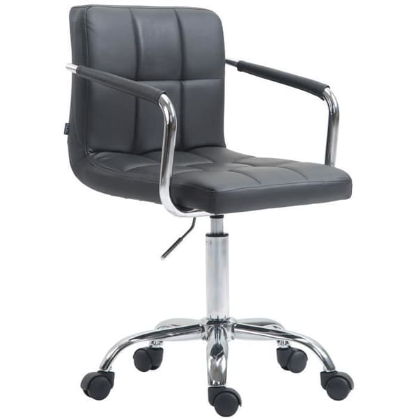 Lucy V2 kontorsfåtölj i konstläder - Grå - CLP - Justerbar höjd - Armstöd - Modern design