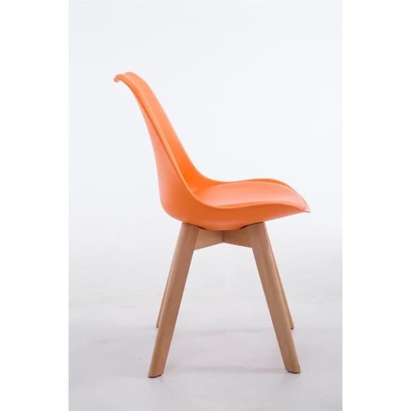 Besöksstol - CLP - Borneo V2 - Imiterat läder - Orange-Natur - Modern design