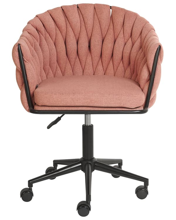 Kontorstol i Rosa Stoff Svingbare Kontormøbler Moderne Design