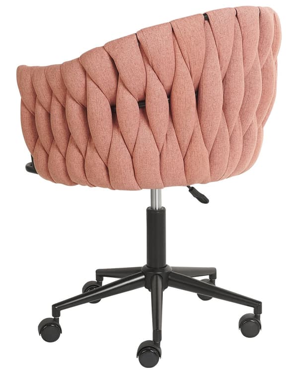 Kontorstol i Rosa Stoff Svingbare Kontormøbler Moderne Design