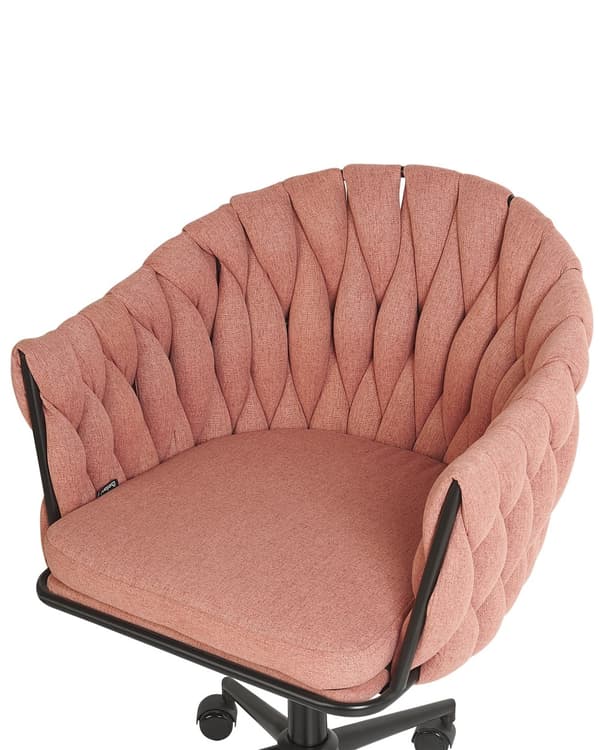 Kontorstol i Rosa Stoff Svingbare Kontormøbler Moderne Design
