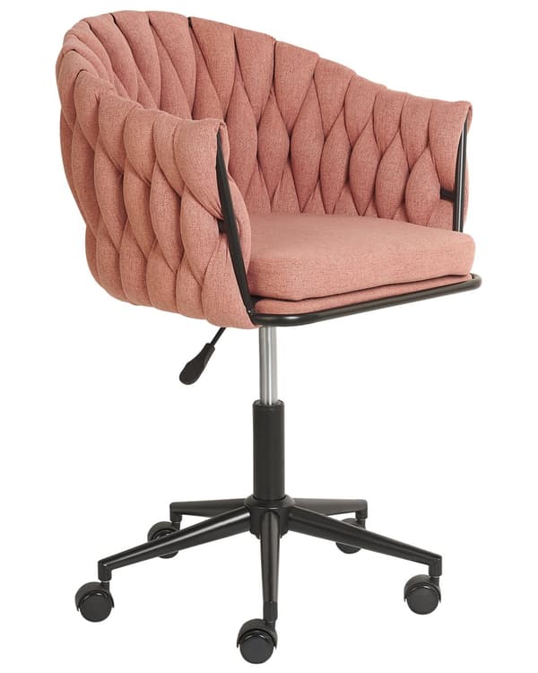 Kontorstol i Rosa Stoff Svingbare Kontormøbler Moderne Design