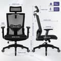 Miniatyrbild 6 av 6: Ergonomisk kontorsstol, höjdjusterbar, lutande ryggstöd, kontorsstol med tysta hjul, last 150 kg