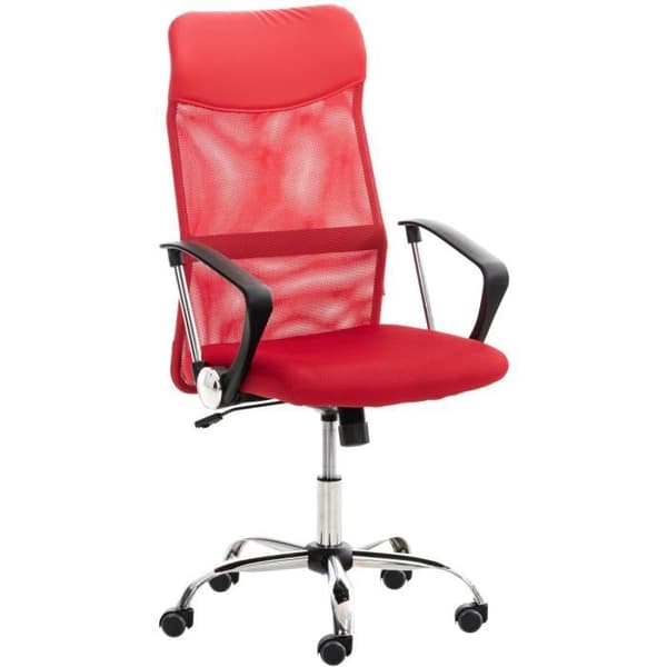 Washington Ergonomic Mesh Kontorsstol med metallben, röd