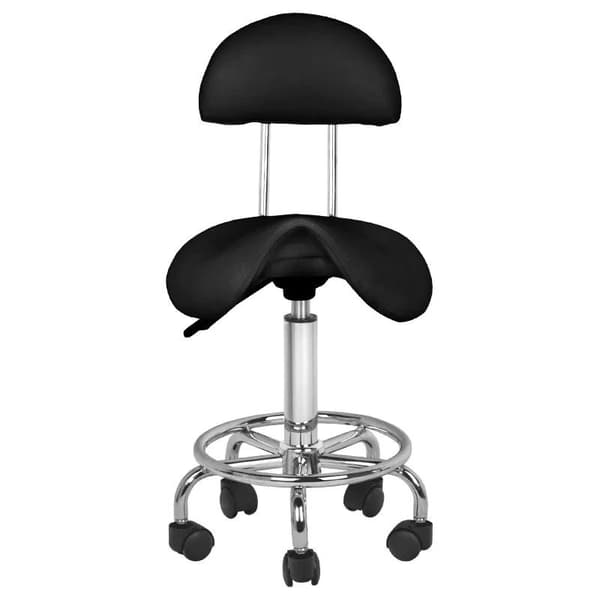 Sadelstol svart 6001 med ryggstöd