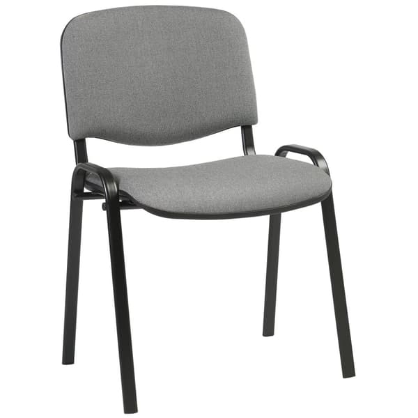 Asiakastuoli ISO kangasverhoilu, pinottava, harmaa/musta