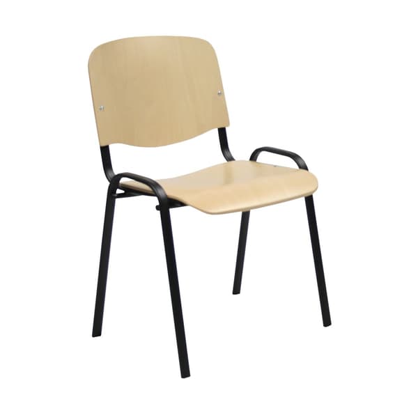 Asiakastuoli ISO puupinnoilla, pinottava, beige/musta