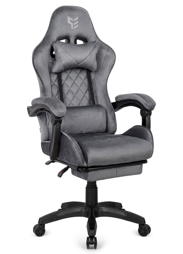 HERO POKER PRO GREY ALCANTARA vridbar spelstol