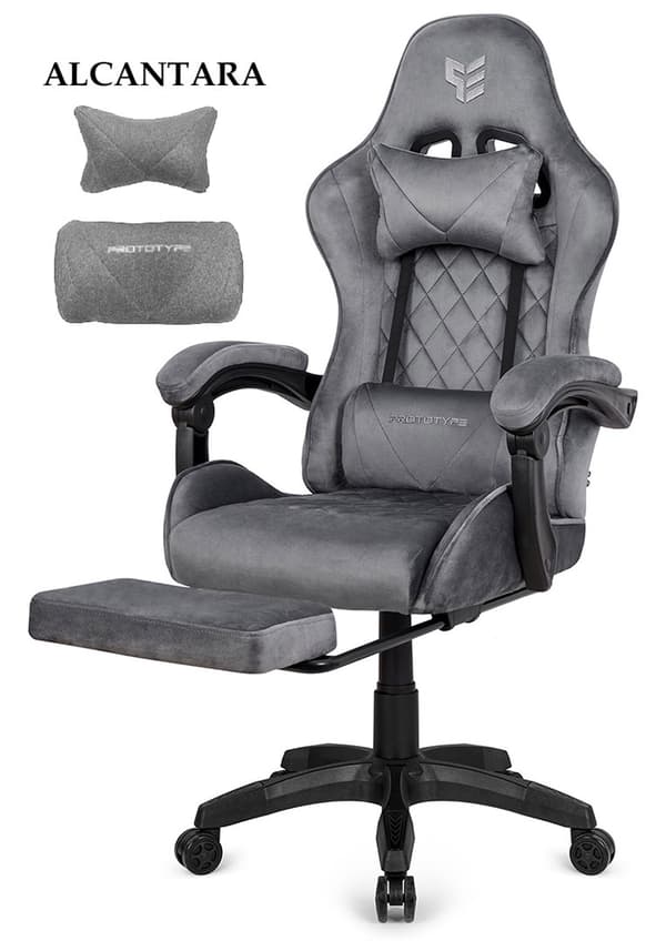 HERO POKER PRO GREY ALCANTARA drejelig gaming stol