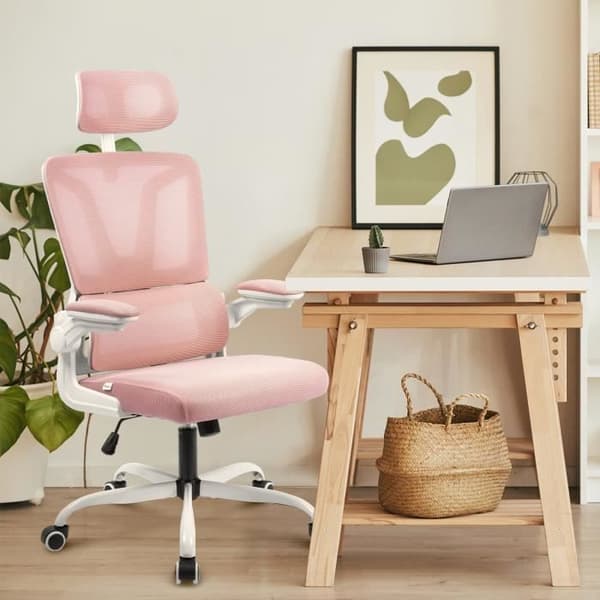 XMTECH Kontorsstol Ergonomisk Kontorsstol Arbetsstol Ergonomisk Mesh Arbetsstol 150 kg Rosa