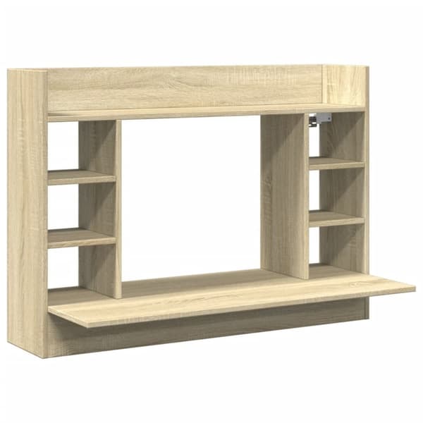 vidaXL Veggmontert skrivebord sonoma eik 105x48x75 cm konstruert tre