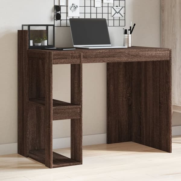 vidaXL Työpöytä ruskea tammi 103,5x56,5x94 cm tekninen puu