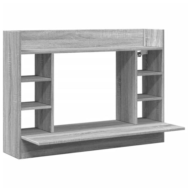 vidaXL væghængt skrivebord 105x48x75 cm konstrueret træ grå sonoma-eg