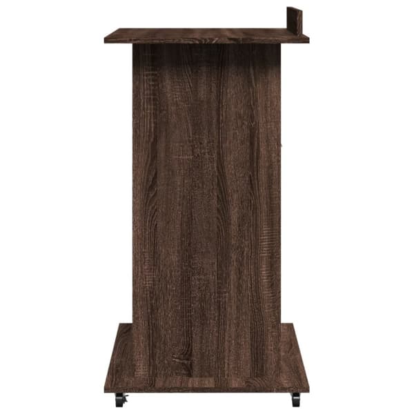 vidaXL Puhujan koroke pyörät/laatikko ruskea 55x55x107 cm tekninen puu