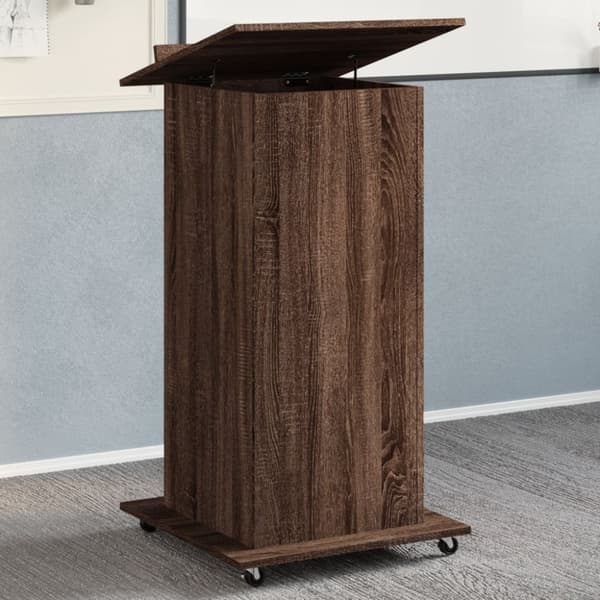 vidaXL Puhujan koroke pyörät/laatikko ruskea 55x55x107 cm tekninen puu