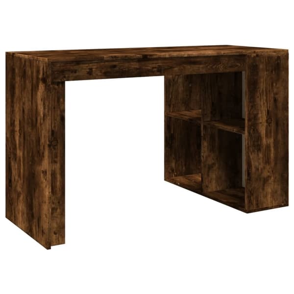 vidaXL Skrivebord røkt eik 123,5x73,5x75 cm konstruert tre
