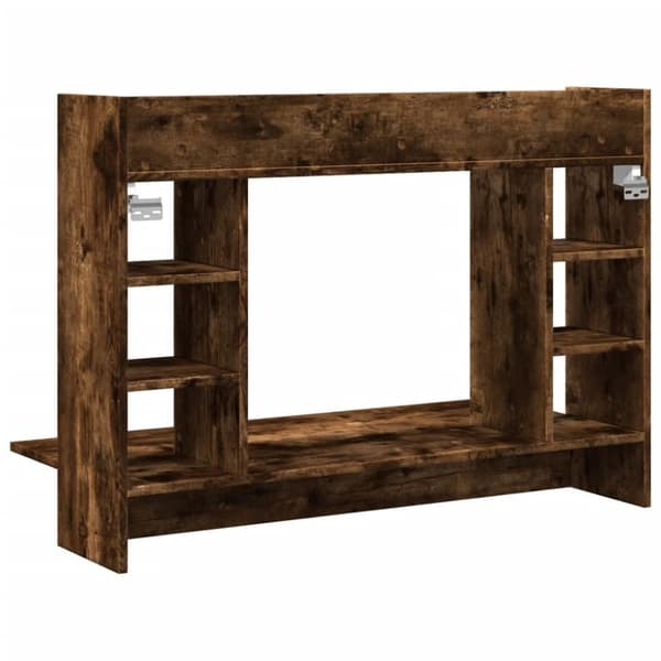 vidaXL Veggmontert skrivebord røkt eik 105x48x75 cm konstruert tre