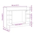 Miniatyrbilde 11 av 11: vidaXL Veggmontert skrivebord røkt eik 105x48x75 cm konstruert tre