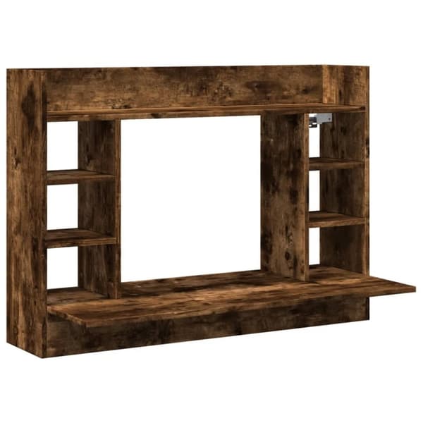 vidaXL Veggmontert skrivebord røkt eik 105x48x75 cm konstruert tre