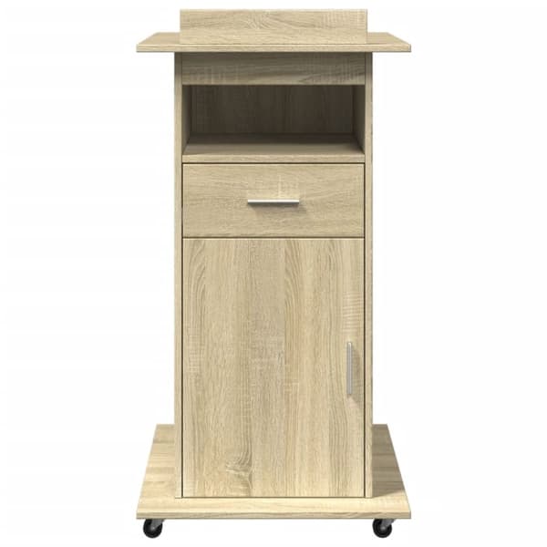 vidaXL Talarstol med hjul & låda sonoma-ek 55x55x107cm konstruerat trä