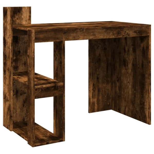 vidaXL skrivebord 103,5x56,5x94 cm konstrueret træ røget egetræsfarve