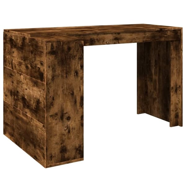 vidaXL skrivebord 123,5x73,5x75 cm konstrueret træ røget egetræsfarve