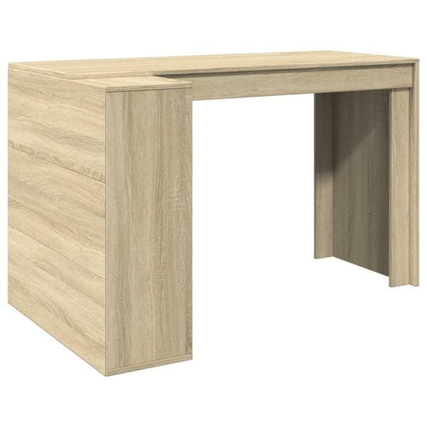 vidaXL Skrivbord sonoma-ek 123,5x73,5x75 cm konstruerat trä