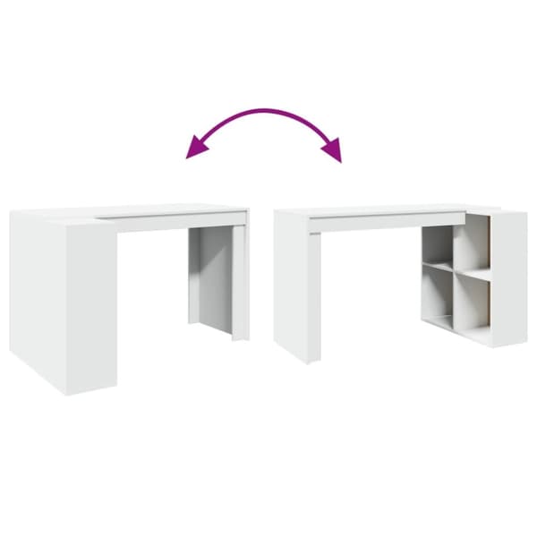 vidaXL skrivebord 123,5x73,5x75 cm konstrueret træ hvid