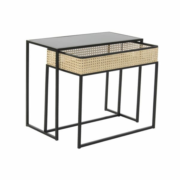 Soffbord DKD Home Decor Svart Naturell 60 x 30 x 50 cm